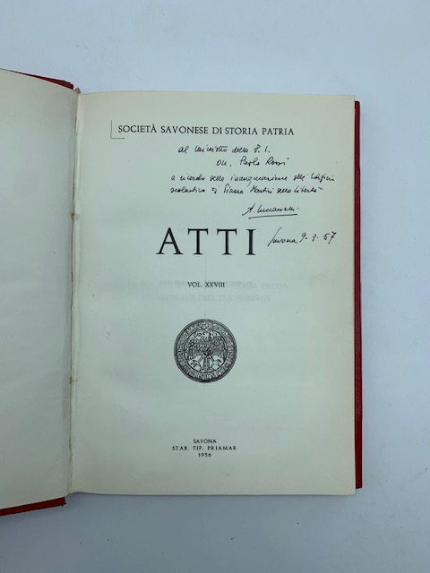Società Savonese di Storia Patria. Atti - vol. XXVIII